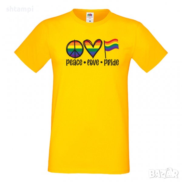 Мъжка тениска Peace Love Pride 2 Прайд,Празник.Повод,Изненада, снимка 1
