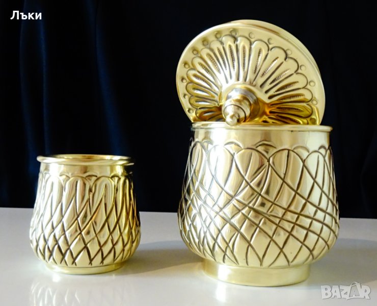 Дву стенна чаша за уиски,халба,захарница от месинг. , снимка 1