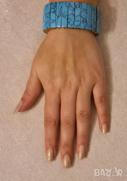 тюркоазена еластична гривна, снимка 1