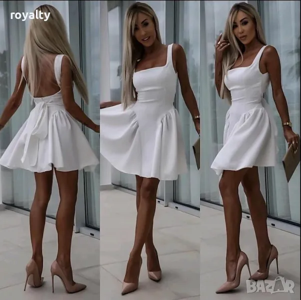 Дамска елегантна бяла рокля, снимка 1