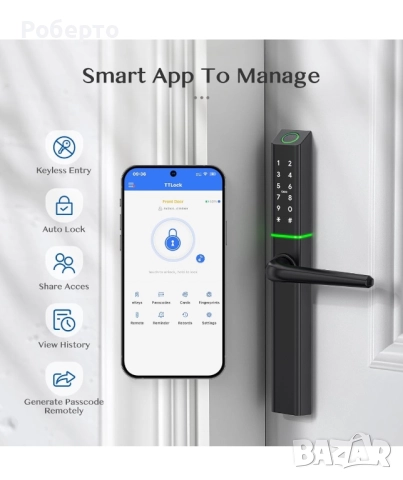 Смарт електронна брава Ruveno , снимка 5 - Друга електроника - 52959030