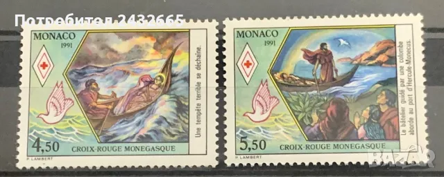 2389. Монако 1991 = “ Червен кръст. Св. Девот - покровител на Монако.“, **, MNH , снимка 1