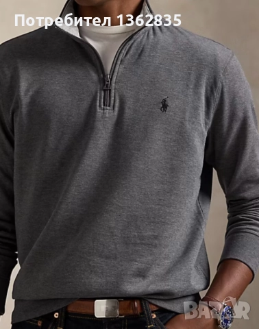НОВА оригинална сива фланела блуза POLO RALPH LAUREN размер S от САЩ, снимка 4 - Блузи - 52828968