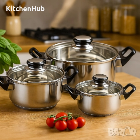 Комплект тенджери MC1855 – 6 части за подредена кухня и готвене без излишен хаос, снимка 5 - Съдове за готвене - 52134825