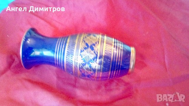 Стара красива керамична ваза с позлата , снимка 5 - Антикварни и старинни предмети - 37286463
