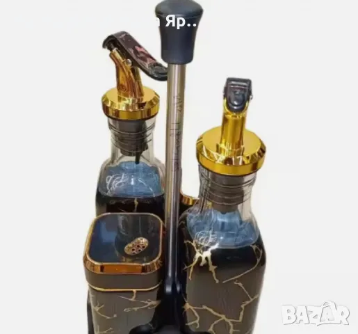 Луксозен въртящ се комплект с дозатори ,метална стойка, снимка 3 - Аксесоари за кухня - 48722046