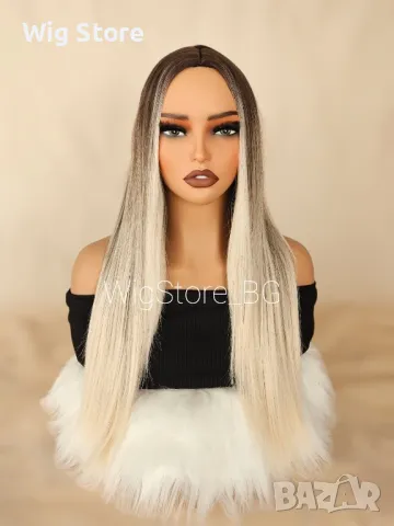 Студено русо омбре права перука без бретон, снимка 1