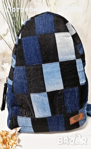 Ръчно изработена дънкова раница, снимка 2 - Раници - 51583911