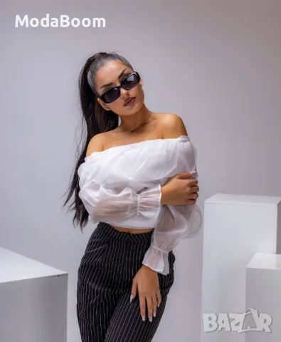 Стилна бяла дамска блуза , снимка 3 - Блузи с дълъг ръкав и пуловери - 48066936