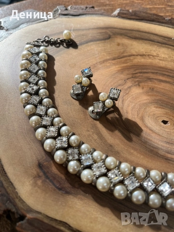 Невероятно красиви🥰 Купих я за огърлица, но се оказа, че е декорация за коса ♥️ Перли, кристали, ме, снимка 7 - Бижутерийни комплекти - 52634716