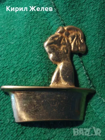 СИМПАТИЧНА СТАРА БРОНЗОВА АПЛИКАЦИЯ ЗНАК за ДАМСКА БАНЯ 47089, снимка 11 - Декорация за дома - 46801377