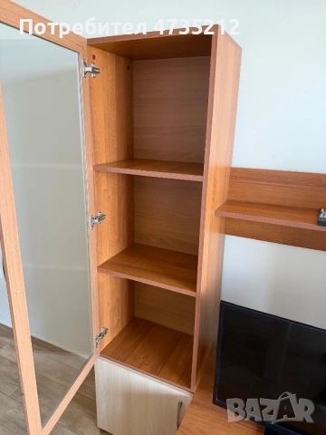 Холна секция с гардероб, витрина и тв шкаф, снимка 6 - Секции и витрини - 53446975