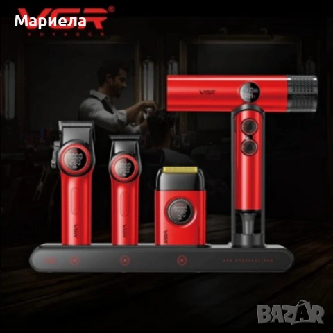 Професионален комплект машинки за подстригване VGR Stepless 4 в 1, снимка 6 - Сешоари - 53445278