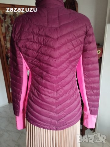 ЕСТЕСТВЕН ПУХ дамска късо вталено яке  цвят лилав, снимка 2 - Якета - 38472362