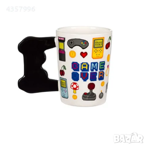 Керамична чаша, 3D, Джойстик Дръжка, Бял , снимка 2 - Чаши - 50084717