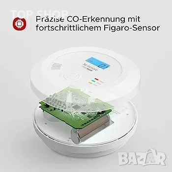 X-Sense CO детектор със сменяема батерия и LCD дисплей, снимка 2 - Друга електроника - 48792548
