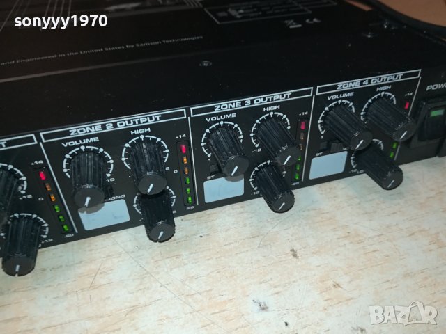 SAMSON S ZONE 4 CHANNEL/4 ZONE MIXER-SWISS LK1EWC1312232008, снимка 5 - Ресийвъри, усилватели, смесителни пултове - 43400288