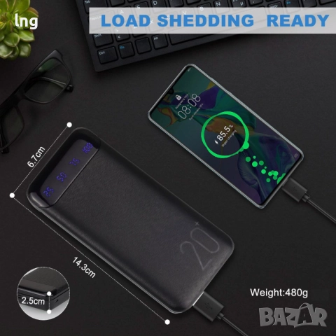 Продавам WEKOME 20000mAh Power Bank 22.5W - Бързо зареждане, снимка 5 - Външни батерии - 51550797