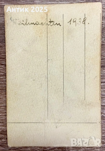 Старинна фотография на войник от Вермахта, Коледа 1938 г., снимка 2 - Колекции - 53597252