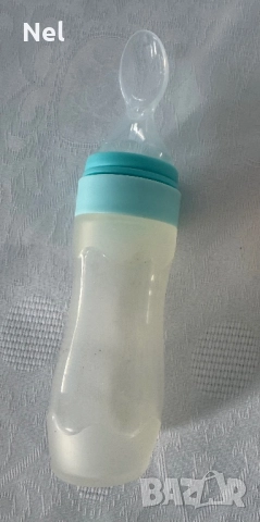 Бебешки шишета - сламка и лъжичка, снимка 6 - Прибори, съдове, шишета и биберони - 39869667