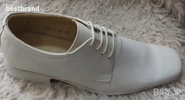 Мъжки елегантни обувки от естествена кожа, в бял цвят, код 208/79, снимка 3 - Официални обувки - 47633332