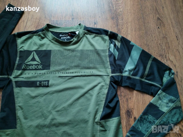 Reebok ONE Series ACTIVChill LS Compression - мъжка фитнес блуза Л, снимка 3 - Блузи - 53564807
