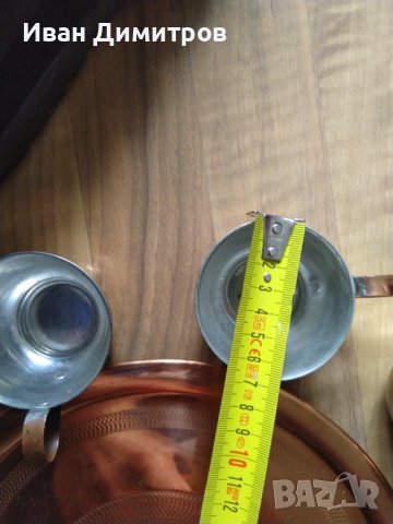 Старинен сервиз от кована мед/Antique set of wrought copper, снимка 8 - Антикварни и старинни предмети - 36691097