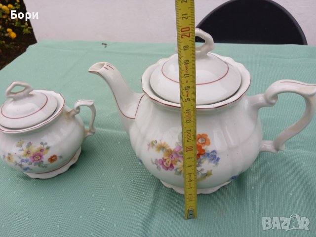 Порцелан чайник и захарница, снимка 16 - Аксесоари за кухня - 36635924