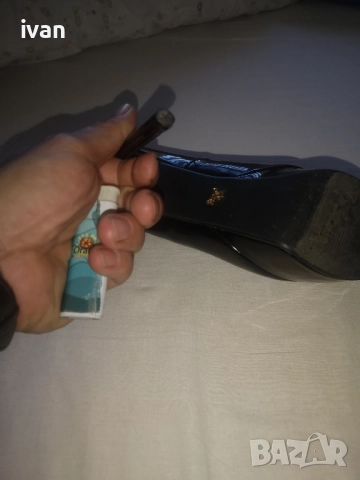 дамски официални дизайнерски обувки с ток лачени, снимка 6 - Дамски елегантни обувки - 51794401