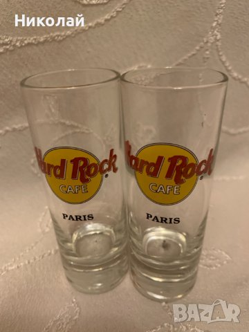 Чашки за шот Hard Rock Café Paris 2 бр Pair of Shot Glasses HRC Paris, снимка 1 - Колекции - 44131374