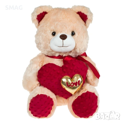Плюшено мече с двойно сърце Love за Свети Валентин 40 см_1231451
