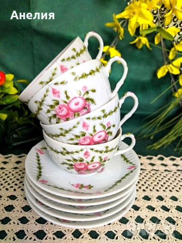 Рогът на изобилието фин костен порцелан , снимка 3 - Чаши - 53039734