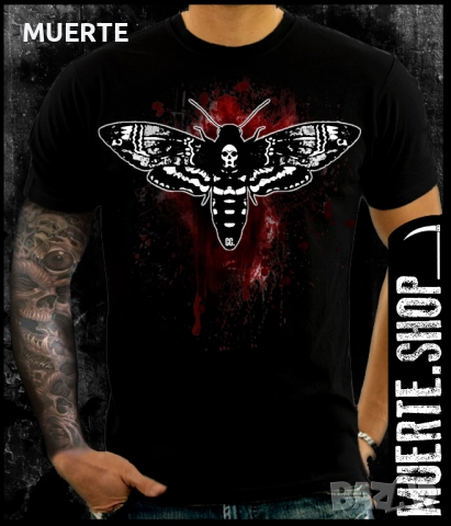 Черна тениска с щампа SILENCE BUTTERFLY