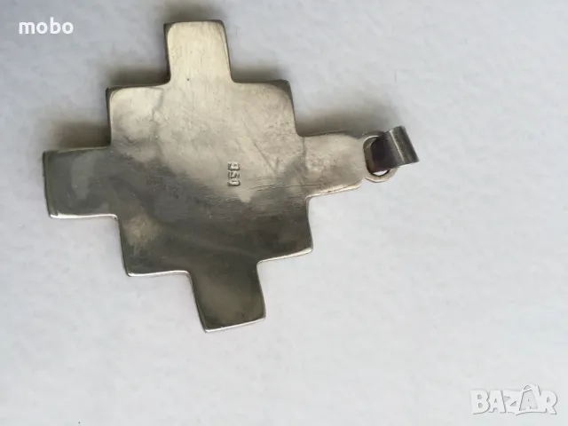 Красиво и  ново сребърно колие- ръчна изработка, многоцветно, проба 950, тегло 10.35г, снимка 3 - Колиета, медальони, синджири - 49893252