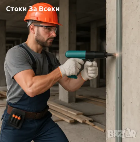 Мини пистолет за пирони с патрони - Компактен и мощен инструмент за монтаж, снимка 3 - Куфари с инструменти - 50397547