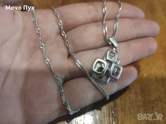 Сребърно колие (93), снимка 3 - Колиета, медальони, синджири - 39071644