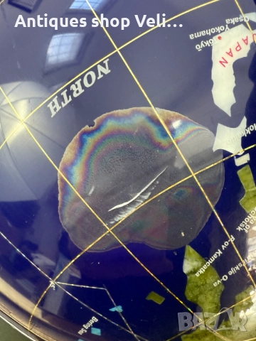 Настолен глобус от полускъпоценни минерали №7670, снимка 9 - Антикварни и старинни предмети - 52627022