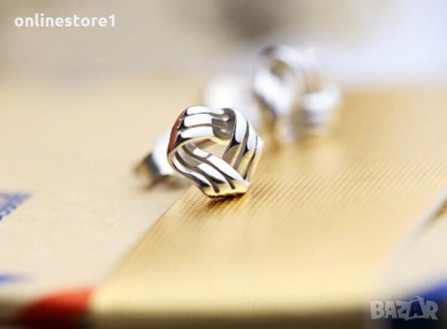 Сребърни Обеци Тривадоро - 925 печат сребро BT424, снимка 2 - Обеци - 28148673