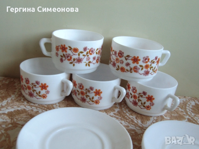 Чаши френски аркопал, снимка 5 - Чаши - 52867389