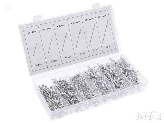 Алуминиеви нитове, поп нитове за нитачка, 400 бр.