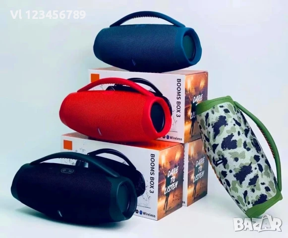 Голяма портативна мощна блутут колона Booms Box 3 RGB, снимка 3 - Тонколони - 52270149