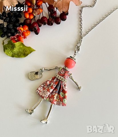 Дълго колие/гердан с висулка "Кукла", снимка 8 - Колиета, медальони, синджири - 21099747