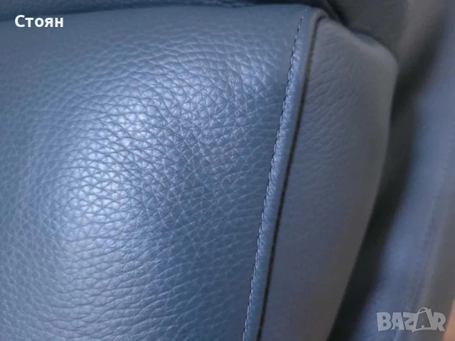 Синьо - зелен кожен диван двойка с ел релакс механизъм La-z-boy, снимка 5 - Дивани и мека мебел - 51955388