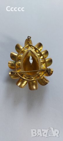 Ретро руска брошка, позлатена , снимка 3 - Колекции - 39290241