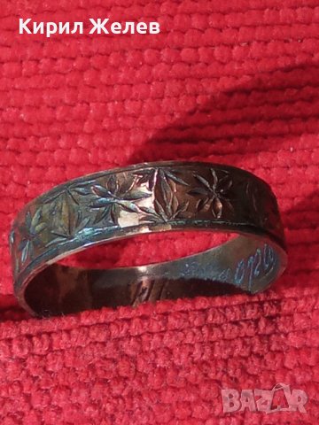 ПОРЪЧКОВА РЯДКА СРЕБЪРНА ХАЛКА РЪЧНО ОРНАМЕНТИРАНА и НАДПИСАНА ОТВЪТРЕ ОКСИДИРАНО 925 СРЕБРО 12778, снимка 2 - Пръстени - 30397067