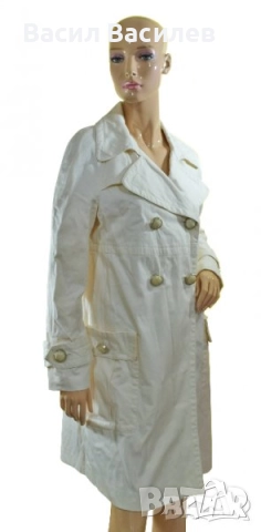 Дамски шлифер слонова кост с големи копчета, снимка 2 - Палта, манта - 51934873