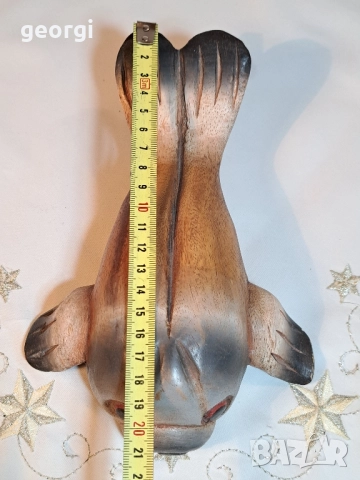 дървена статуетка дърворезба тюлен 28/4, снимка 5 - Статуетки - 51945451