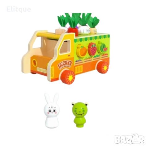 Дървен монтесори сортер,камионче, снимка 5 - Образователни игри - 52742630