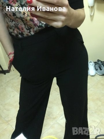 Черен панталон с широки крачули, снимка 3 - Панталони - 28184214