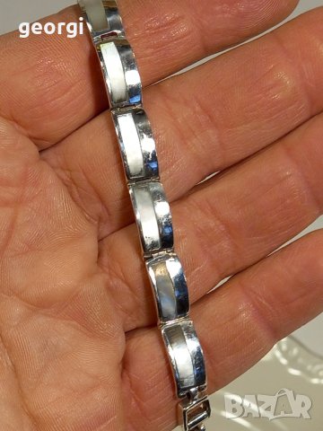 сребърна гривна със седеф , снимка 8 - Гривни - 44016120